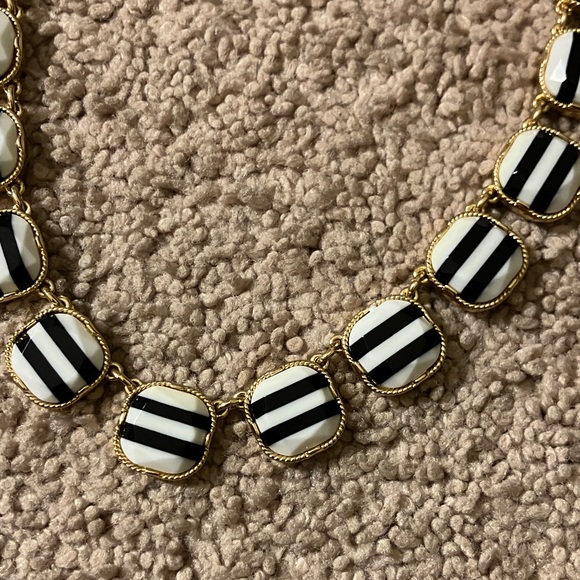 Talbots Gold and Black Striped Necklace - Picture 2 of 3